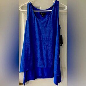 NWT AB Studio Summer Sleeveless Top Size Medium in Royal Blue
